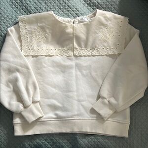 Zara Girls Lace Collar Sweatshirt